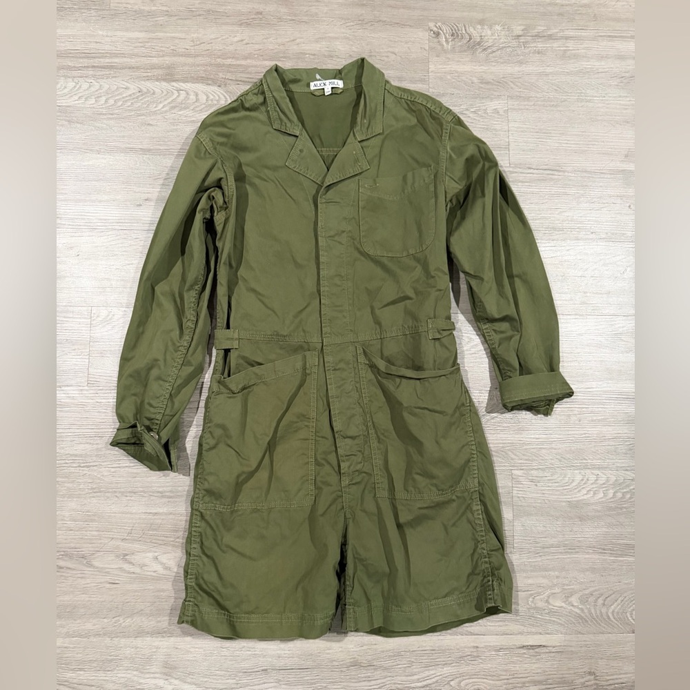 Alex‎ Mill Olive Green Utility Romper Jumpsuit Small